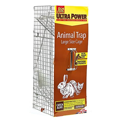 Image of The Big Cheese Live Animal Trap – Large Cage. Welfare-Friendly Live-Catch Cage Trap for Rabbits, Cats, and Similar sized Animals, Indoor and Outdoor use, 67 cm x 27 cm x 28 cm