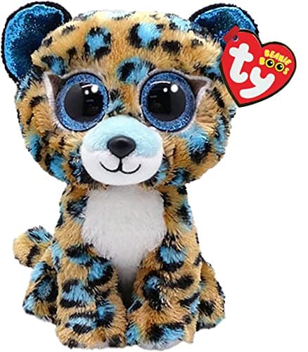 Image of TY Cobalt Leopard Beanie Boo Regular 6" | Beanie Baby Soft Plush Toy | Collectible Cuddly Stuffed Teddy