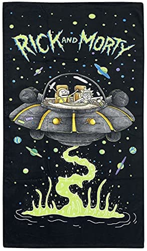 Image of Rick and Morty" UFO Towel, Cotton, Multi-Colour, 70 x 0.5 x 140 cm