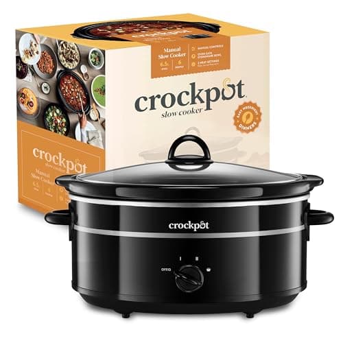 Image of Crock-Pot Slow Cooker | Removable Easy-Clean Ceramic Bowl | 6.5 L (8+ People) | Black [SCV655B]