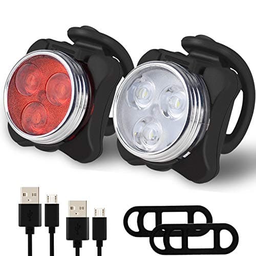 Image of Balhvit Bike Light Set, Super Bright USB Rechargeable Waterproof Mountain Road Safety & Easy Mount LED Bicycle Lights, USB Cycling Front & Rear Light
