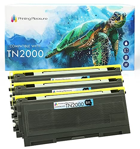 Image of Printing Pleasure 3x TN2000 Toner Cartridges compatible with Brother DCP-7010 7010L 7020 7025 HL-2030 2032 2040 2050 2070 2070N FAX-2820 2825 2920 MFC-7220 7225 7420 7820 7820N - Black, High Yield