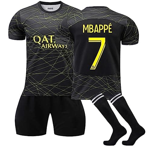 Image of Kids Football Kit 24/25 Home/Away Boy's Soccer Jerseys Football Kits for Boys Youth Trainshirts T Shirt, Short and Socks Set Fans Birthday Gifts for Boy Kid