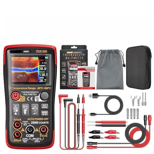 Image of AR01 Thermal Imaging Multimeter 2-in-1 Infrared Camera with 25000 Counts, 1000V Voltage Tester, Type-C Charging, -20 to 550°C Range for Electricians and Maintenance(High)