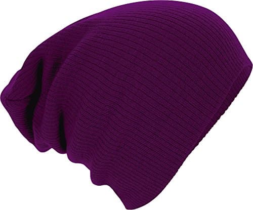 Image of Beechfield Slouch Beanie - Knitted Beanie, Burgundy, One Size