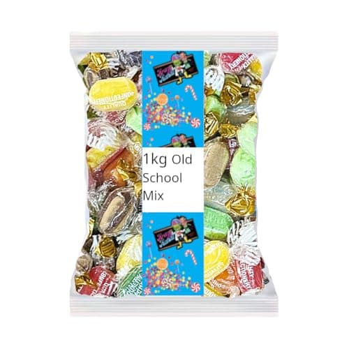 Image of Old School 1kg Hard Boiled Sweets Mix – Wrapped Retro Favourites – Sherbet Fruits, Chocolate Limes, Aniseed Drops, Humbugs & More – Bulk Candy for Gifts, Parties & Sweet Jars