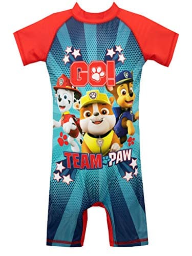 Image of Paw Patrol Boys Swimsuit Red Age 4 to 5 Years