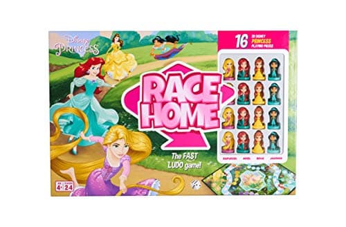 Image of Disney Princess Official Race Home Board Game, Play With 16 Princesses Including Ariel, Cinderella, Jasmine & Belle, For Up To 4 Players, Ages 4+