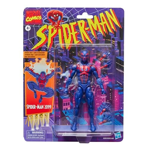 Image of Marvel Legends Series Spider-Man 2099 Retro Cardback Comics Action Figure, Red and Black