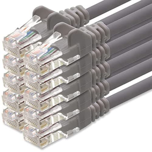 Image of 1aTTack.de Network cable Cat.6 - gray - 10x - 2m - (set) - CAT6 Ethernet cable Lanka cable 1000 Mbits patch cable