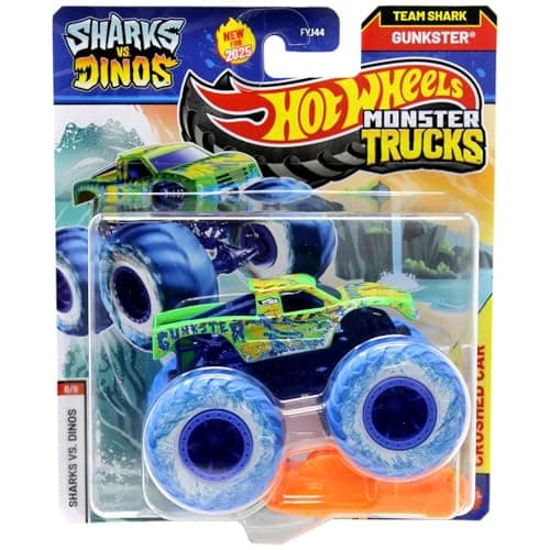 Image of Hot Wheels Monster Trucks - (Sharks vs Dino's Gunkster JCD89)