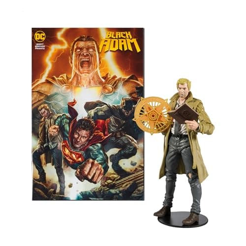 Image of McFarlane Toys, 7-Inch DC Direct Black Adam Constantine Action Figure with 22 Moving Parts, Collectible DC Black Adam Comic Figure with Unique Collectible Character Card and Comic Book – Ages 12+