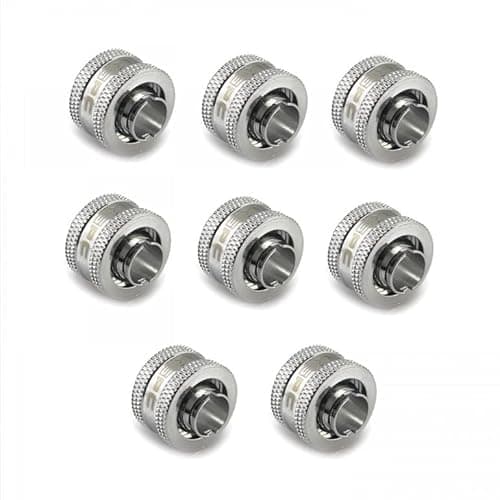 Image of XSPC G1/4" Compression Fitting for 3/8" ID 1/2" OD 13/10mm V2 Pack of 8 Chrome