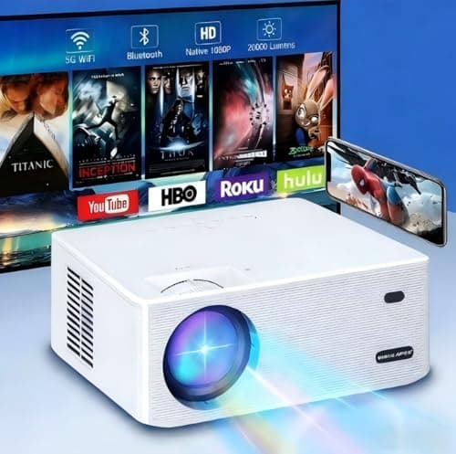 Image of VISULAPEX Projector 4K Supported – 20,000 Lumens, Native 1080P, 700 ANSI, WiFi 6, Bluetooth 5.1, HiFi Speakers, Long-Life LED, Multi-Device Compatibility – Home Cinema for Indoor & Outdoor Use
