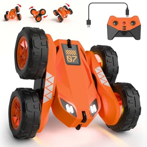 Image of MaxTronic Remote Control Cars, Exclusive Dual Direct Charging with Adjustable LED. 360° Stunt Flip 15km/h 4WD All-Terrain RC Toy car, Holiday Tough Durable, Fun for Boys Girls Ages 3-12
