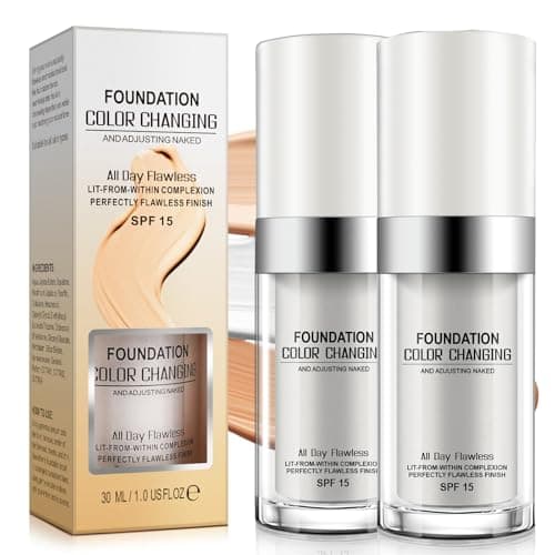 Image of Color Changing Foundation 2Pcs,SPF15 Seamless Tone-Matching,Long-Lasting Hydration Nourishment, and Sun Protection for All Skin