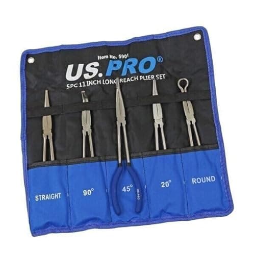 Image of US PRO Tools 5pc 11"/275mm Long Reach Nose Pliers, Plier Set