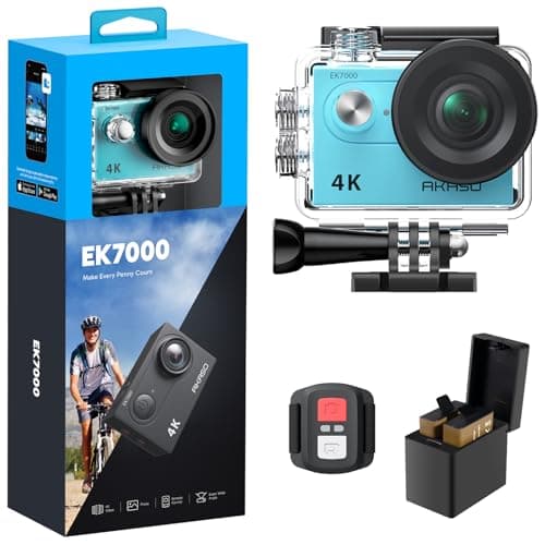 Image of AKASO EK7000 4K30FPS Action Camera - 20MP Ultra HD Underwater Camera 170 Degree Wide Angle Waterproof Camera with Accessory Kit - Blue