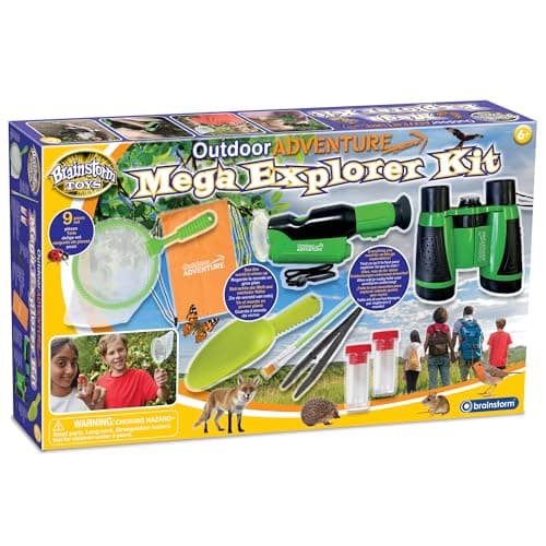 Image of Mega Explorer Kit for Kids – 9 Piece Outdoor Adventure Set with Microscope & Binoculars | STEM Learning Toy with Storage Bag | Batteries Included