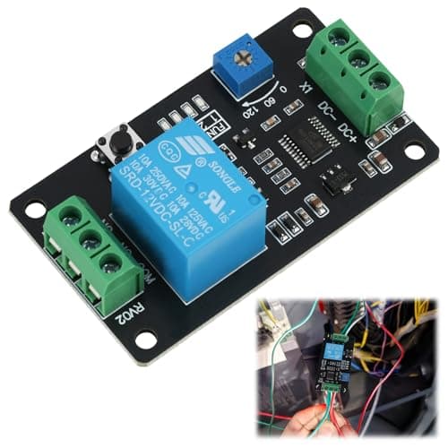 Image of DC 5V/12V/24V Delay Timer Relay with Adjustable Timing 0.1–120s,Self-Locking Delay On/Off Time,Multi-Function Trigger Timer Relay for Automation, DIY Electronics, and Smart Projects(DC12V)