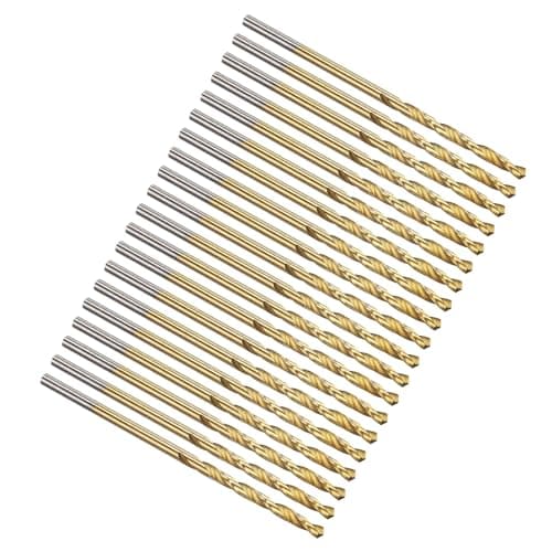 Image of PATIKIL 5/64" Drill Bit, Jobber Straight Shank 4341 High-Speed Steel 118° TiN Coated for Medium-hard Metal Steel Acrylic - 20 Pack