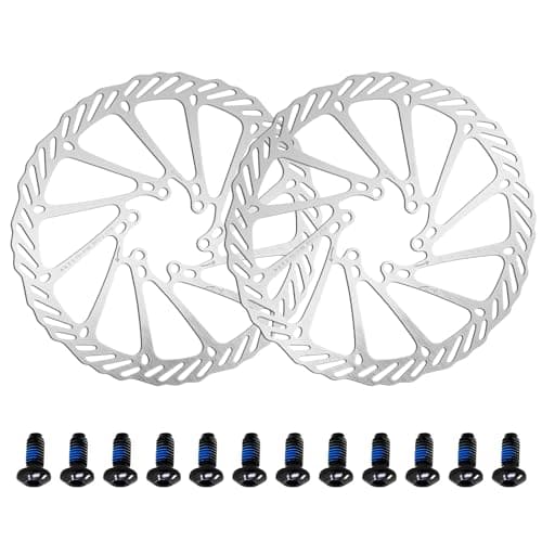 Image of DOETYD 2 Pack 160mm Disc Brake Rotor with 12 PCS Screws,Stainless Steel Brakes Discs for MTB Road Bike BMX