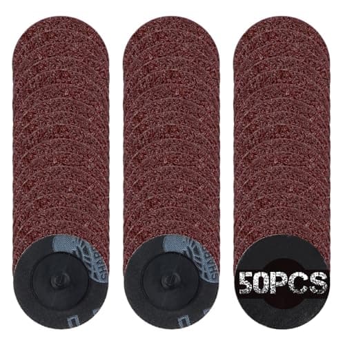 Image of SPEEDWOX 50Pcs 2 Inch 36 Grit Aluminium Oxide Coated Roll Lock Quick Change Discs for Sanding Machines & Drills