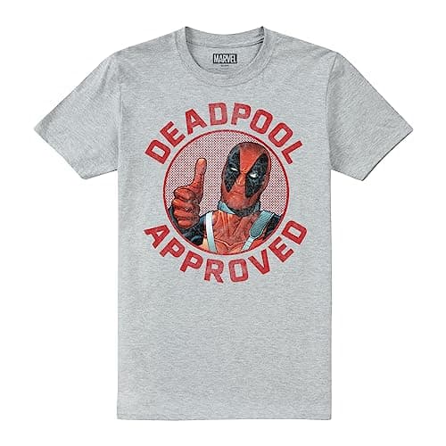 Image of Cotton Soul Marvel Deadpool Approved Unisex T Shirt, Grey Heather, X-Large