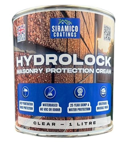 Image of SIRAMICO COATINGS Masonry Protection Cream | 1 Litre I Premium Invisible Weatherproofing & Thermal Enhancement for Brick, Stone, and Render | Breathable Water-Repellent Barrier (Clear)