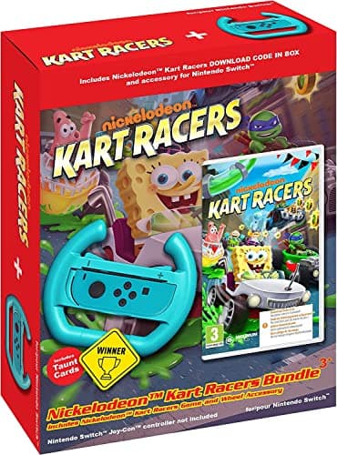 Image of Nickelodeon Kart Racers Bundle + Wheel Accessory Nintendo Switch Game [Code in a Box] (Nintendo Switch)