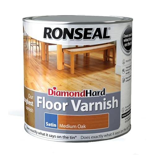 Image of Ronseal Diamond Hard Floor Varnish Satin Medium Oak 2.5L