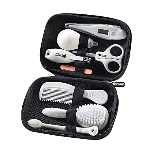 Image of Tommee Tippee Baby Healthcare and Grooming Kit, 9X Essential Newborn Care Items for Home and Travel, Wipe-Clean and Waterproof Travel Case