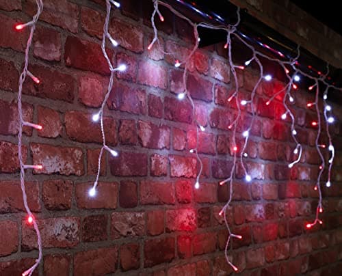 Image of Christmas Concepts® 360 11.8m (39ft) Red/White LED Snowing Icicle Lights with Speed Controller - Christmas Outdoor Lighting - Energy Efficient A++