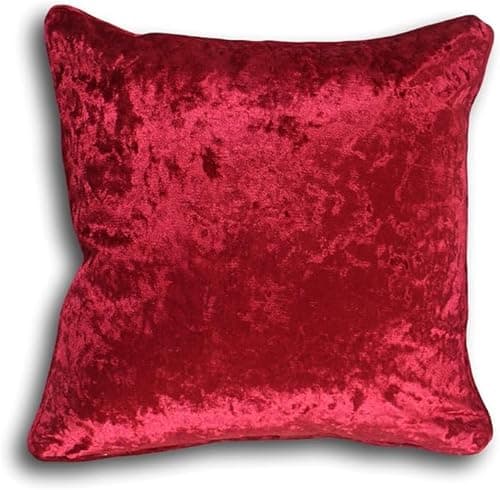 Image of L S U Crcushed Velvet Plain Cushion Covers 43 x 43 cm (18x18 inch), 56 x 56 cm (24x24 inch), Sofa couch living room bedroom (43 x 43 cm, Red)