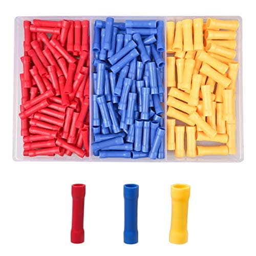 Image of YEYIT 200Pcs Butt Connector, Electrical Terminals Crimp Connectors Electrical Wire Connectors, Insulated Cable Wire Crimp Set Electrical Crimping Tool
