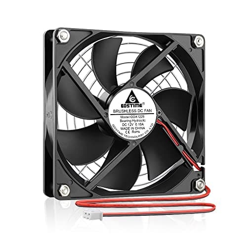Image of GDSTIME 120mm x 25mm Axial Cooling Fan 12V 1800RPM - High Airflow Computer Case Fan for PC/PSU/Chassis Cabinet - 2-Pin Hydraulic Bearing Long Lifespan