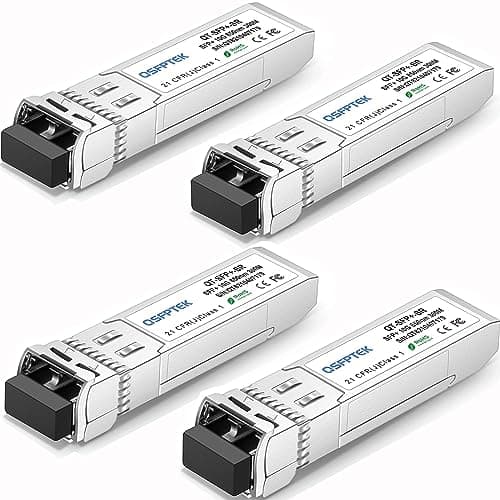 Image of QSFPTEK 4Pack 10G-SR SFP+ 850nm 300M Module 10GBASE-SR Multimode LC SFP+ Transceiver for Cisco SFP-10G-SR, Ubiquiti UF-MM-10G, Netgear, Mikrotik, D-Link, Supermicro Other Switches (850nm, 300M, DDM)