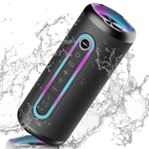 Image of TIMU Portable Bluetooth Speaker Powerful 30W Wireless Speaker with 3 EQ Modes IPX7 Waterproof Bluetooth 5.4 TWS Pairing 30H Battery Life with 3 Modes RGB Lights for Outdoor/Party/Beach/Travel/Gifts