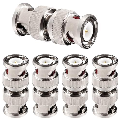 Image of KUOQIY 5 PCS BNC Male to Male Coupler Adapter, BNC RF Coaxial Adapter for Coaxial Cable, CCTV, Antenna