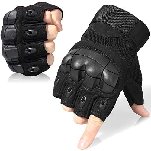 Image of WTACTFUL Fingerless Outdoor Gloves for Airsoft Painball Motorcycle Cycling Motorbike Men Women Half Finger Gloves Black L