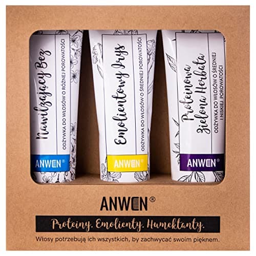 Image of Anwen Zestaw odżywek do średniej porowatości 3x100ml, bez, irys, zielona herbata