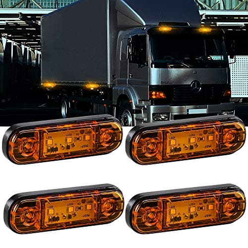 Image of yifengshun 4pcs LED Side Marker Indicator Light Front Rear Side Position Lamps 12V for Truck Camper Van Lorry RV Marker Lights(Amber)