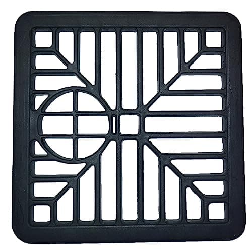 Image of 6" Black Drain Cover Square Gulley Grid / Plastic Drainage Grille Gully 15cm