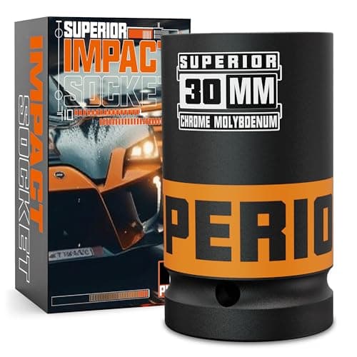 Image of KIRXST 1 Inch Drive Deep Impact Socket 30mm Metric Jumbo Socket, Axle Nut Sockets for Car Wheel Hub Nuts, Trucks, Large Construction Machinery and Equipment