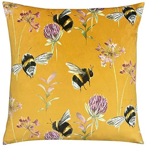 Image of furn. Evans Lichfield Country Bee Garden Cushion Cover, Honey, 43 x 43cm (COUNTBG/CC5/HON)
