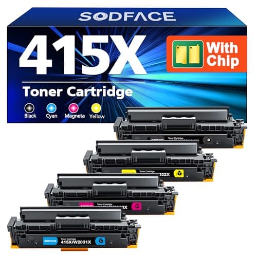 Image of SODFACE 415X 415A Toner Compatible for HP 415X Toner Cartridge Multipack Color Laserjet Pro MFP M479fdw M479fnw M479fdn M454dw M454dn W2030A W2030X W2031X (4 Pack, Black Cyan Yellow Magenta)