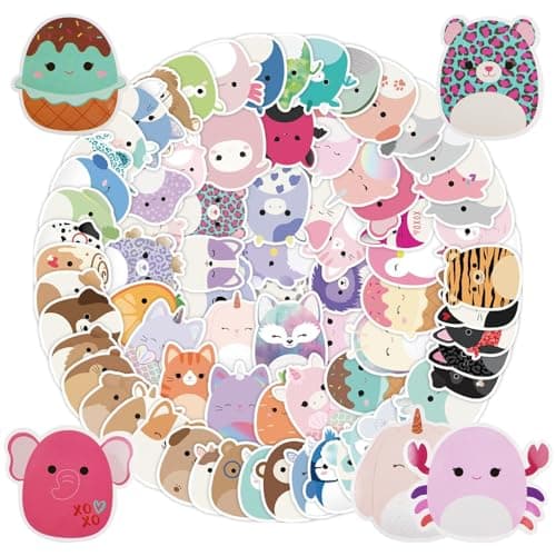 Image of 100 Pieces Cute Animals Sticker Kawaii Stickers, Waterproof Vinyl Stickers for Laptop, Mobile Phone Case, Suitcase, Skateboard, Snowboard, Guitar, Multicoloured