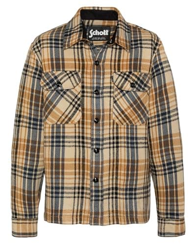 Image of SCHOTT NYC Men's Shcarl4 Shirt, Yellow, L