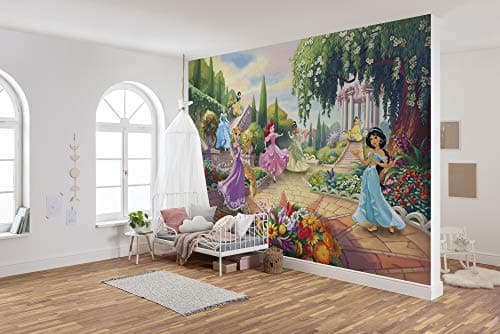 Image of Komar Disney Photo Wallpaper | Princess Park | Size: 368 x 254 cm (Width x Height) | Girl, Princess, Wallpaper, Kids, Wall, Nursery Decoration, 8-4109