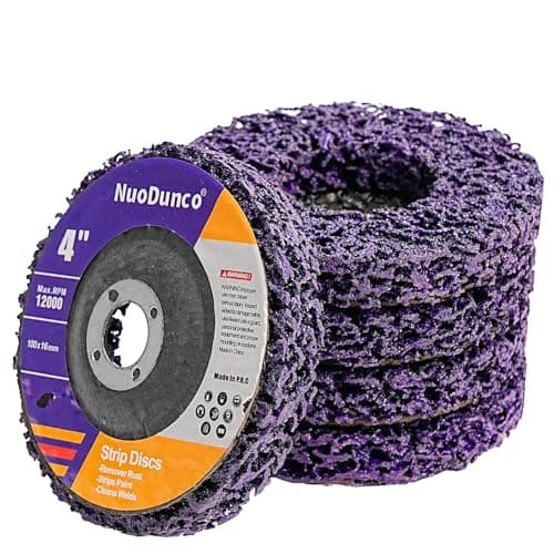 Image of NuoDunco 5PCS Strip Discs Stripping Wheel 100mm 4inch Durable Poly Paint Removal Disc For Angle Grinder Clean and Remove Paint Coating Rust Welds Oxidation